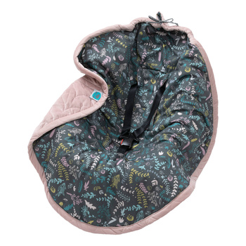 Car seat blanket LIGHT PINK & BOTANIC