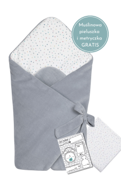 Baby velvet wrap DOTS GREY