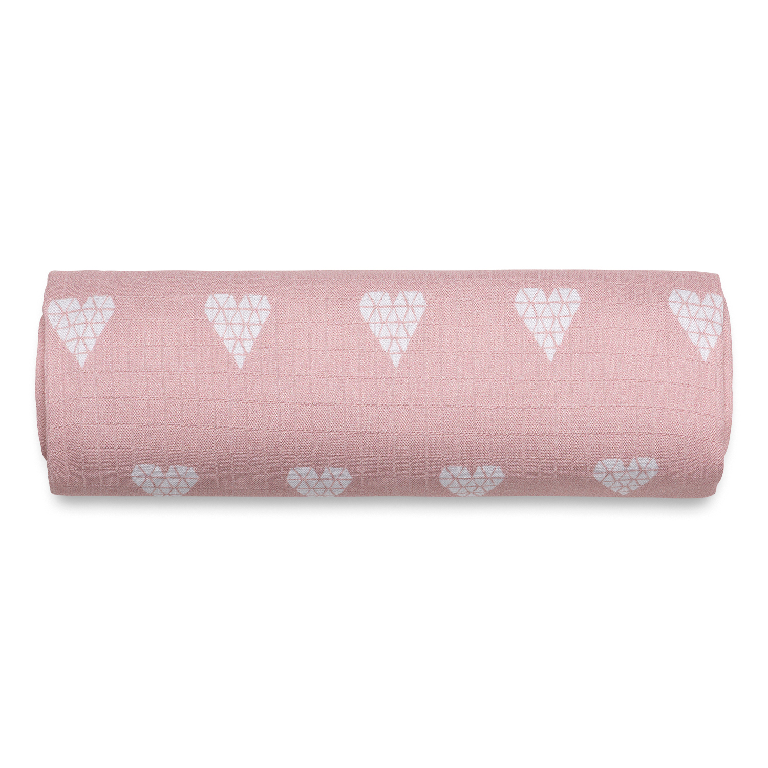 Muslin swaddle large PINK HEARTS