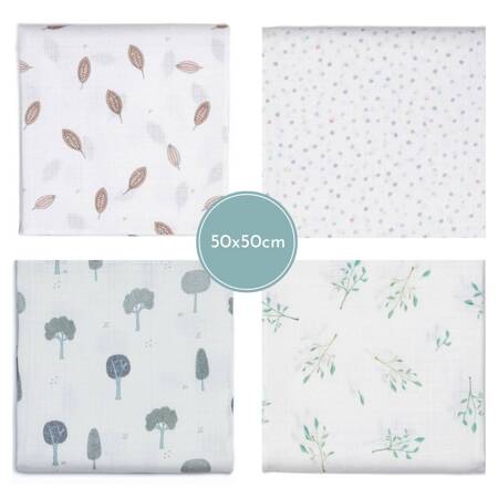 4-pack of muslin swaddle GARDEN