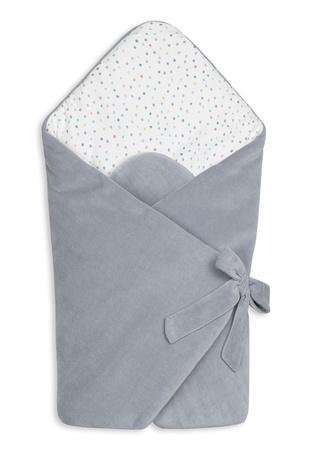 Baby velvet wrap DOTS GREY