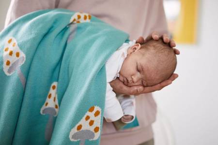 Knitted blanket Smile TURQUOISE