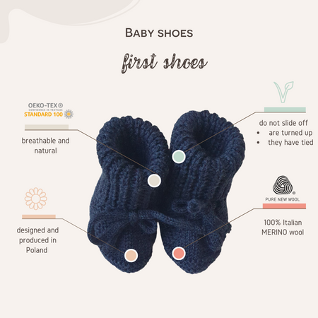 Merino wool booties DARK BLUE