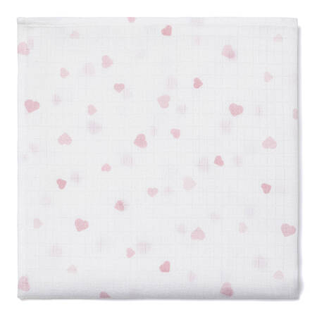 Muslin swaddle small SMALL HEARTS 50x50 cm 