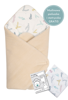 Baby velvet wrap PLANTS BEIGE velcro