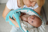Baby velvet wrap na rzep STARS & TURQUOISE 0-3 m-ce