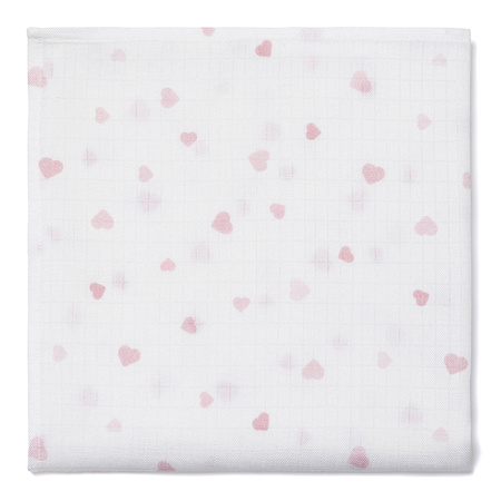 Muslin swaddle small SMALL HEARTS 50x50 cm 