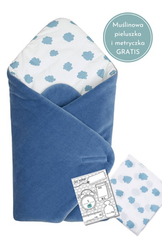 3w1 Przytulny Rożek - kołderka i mata CLOUDS na rzep