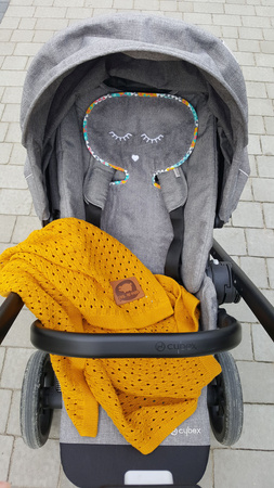 Car seat bamboo pad ECRU & BOTANIC