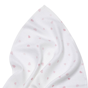 Muslin swaddle small SMALL HEARTS 75x75 cm