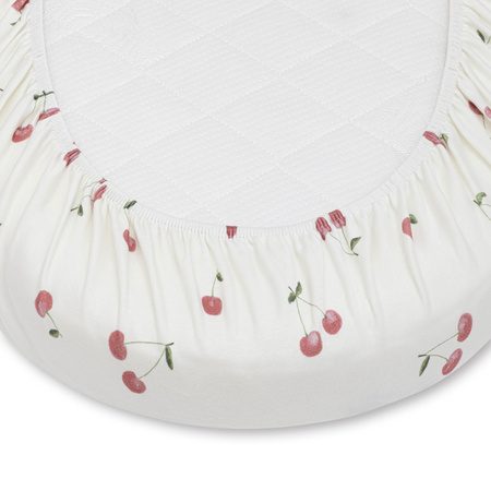 Bassinet sheets WHITE & CHERRIES