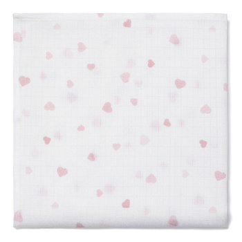 Muslin swaddle small SMALL HEARTS 50x50 cm