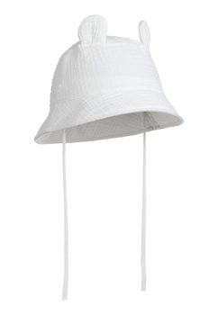 KAPELUSZ LETNI Z MUŚLINU Cream